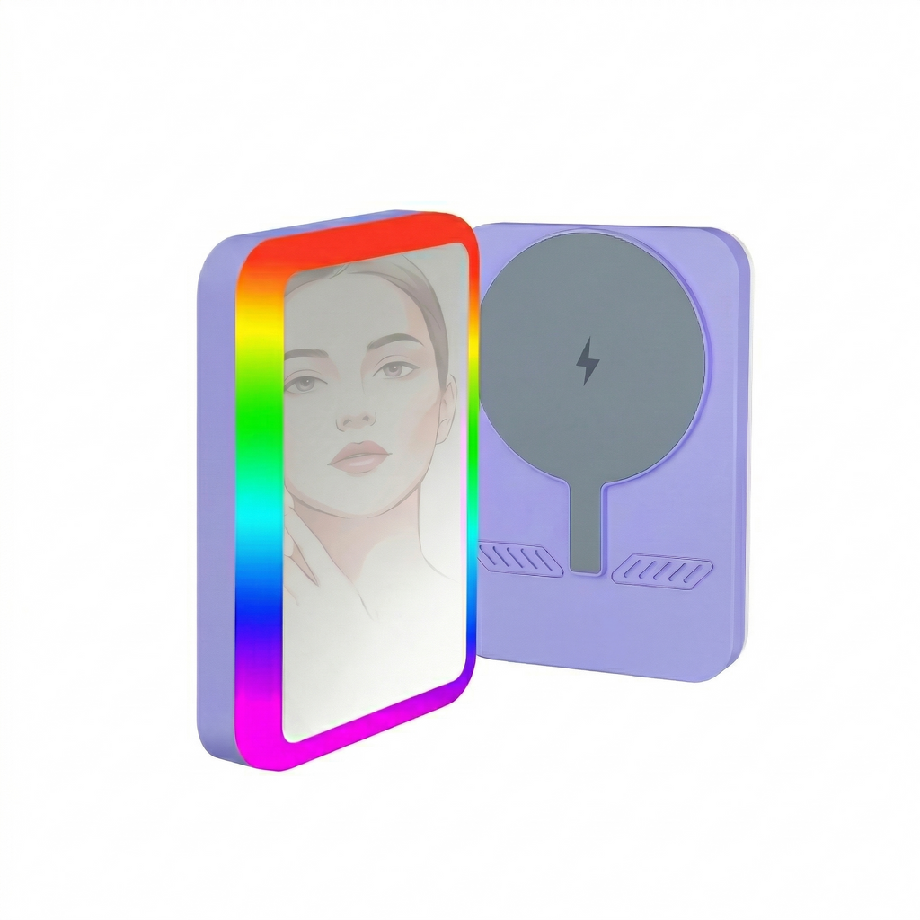 Glow Magnetic Power Bank MagSafe Compatible 5000mAh 15W - RGB LED Ring & Mirror