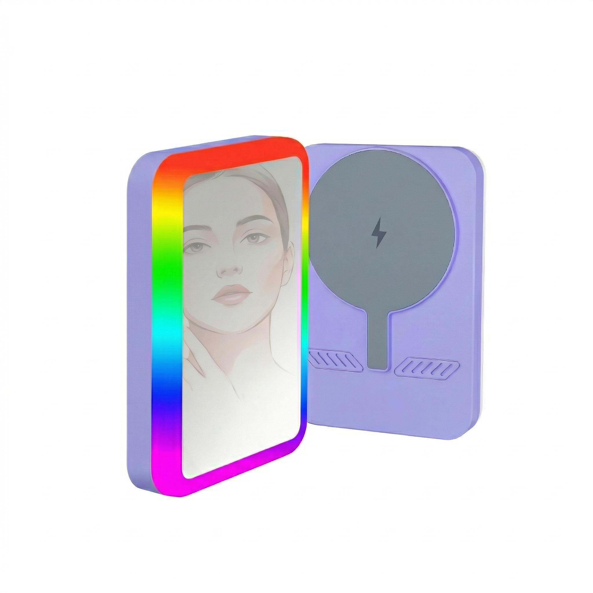 Glow Magnetic Power Bank MagSafe Compatible 5000mAh 15W - RGB LED Ring & Mirror