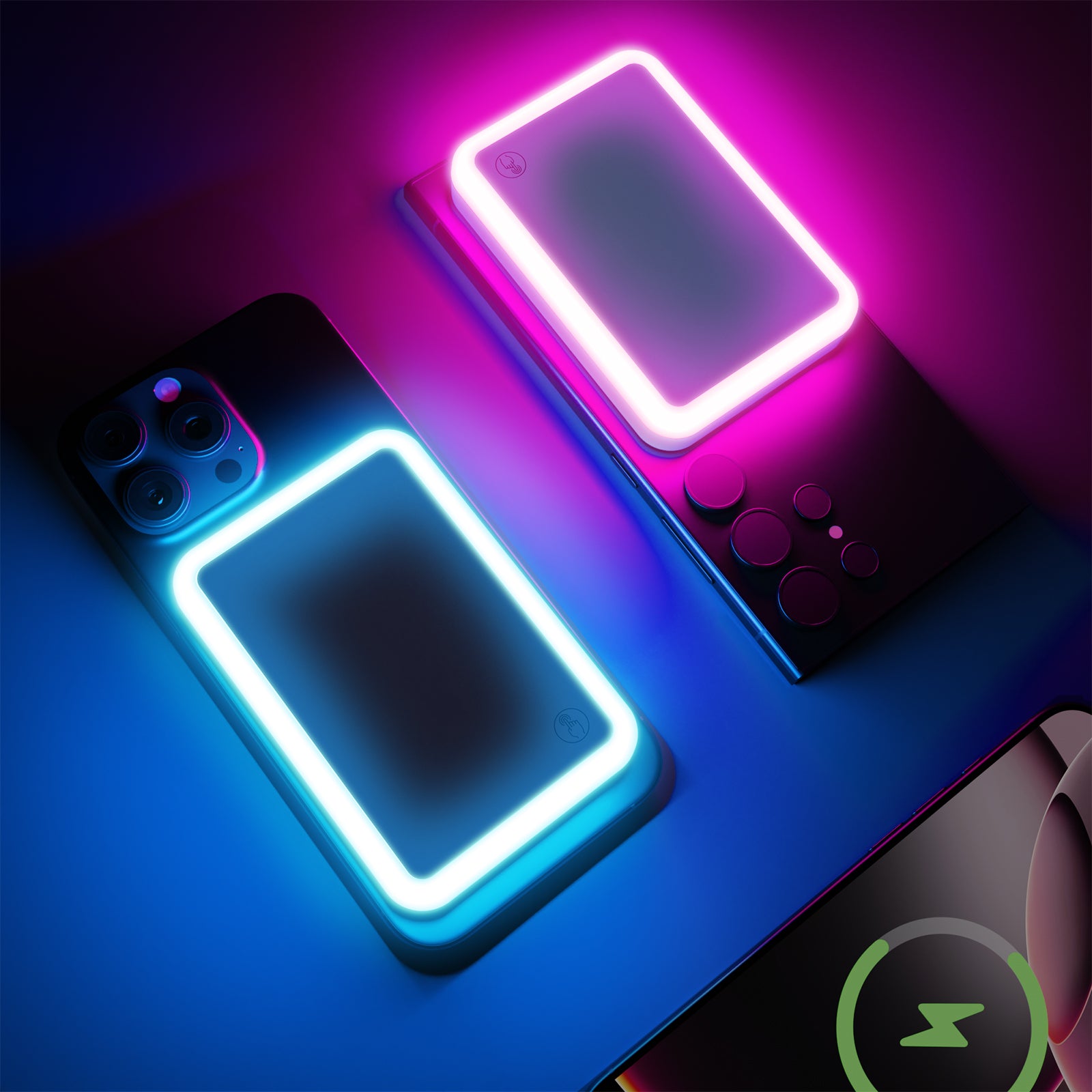 Glow Magnetic Power Bank MagSafe Compatible 5000mAh 15W - RGB LED Ring & Mirror