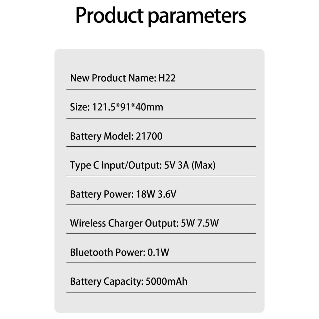 Snap Magnetic Power Bank with Bluetooth Camera Shutter - MagSafe Compatible, 5000 mAh