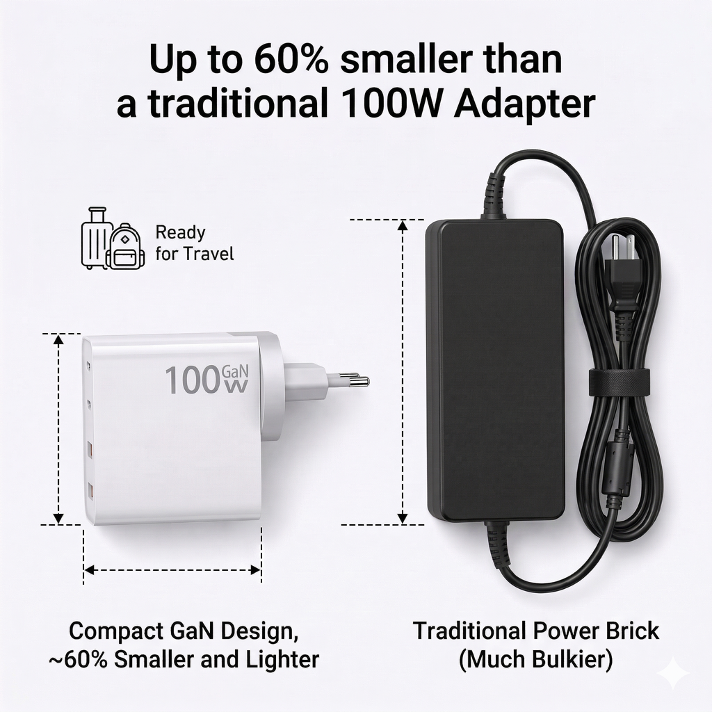 Power 100CA1 | 100W GaN Fast Charger - 4 Ports